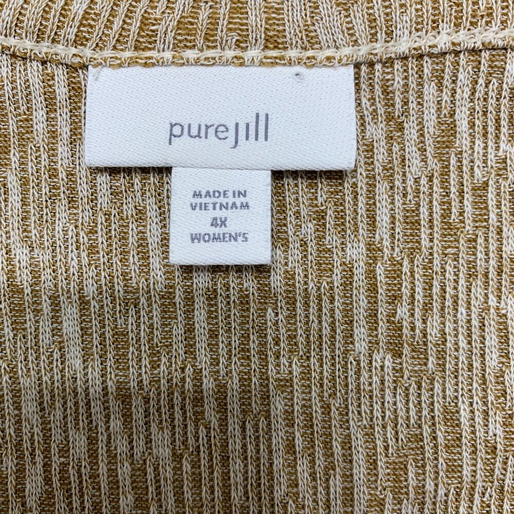 Pure Jill Women's Tan and White Sleeveless Blouse, Size 4X - Picture 3 of 4